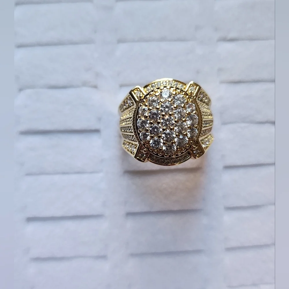 Elegant Gold Plated Mens Ring Size #11